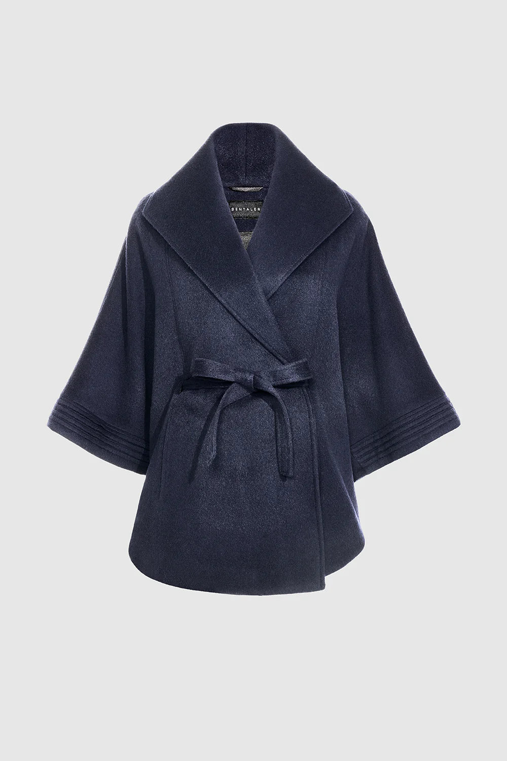 SENTALER CAPE WITH SHAWL COLLAR AND BELT