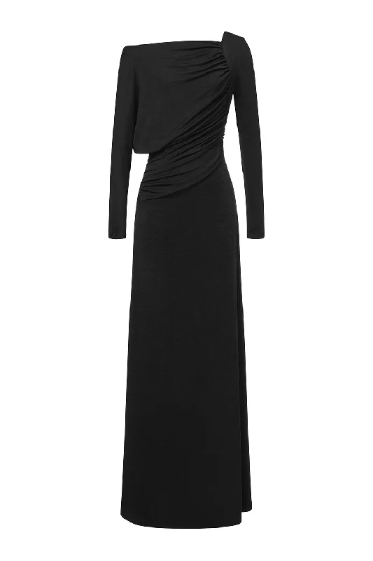 Effortlessly chic fashion for today’s woman   Daphne A-line Gathered Spandex Floor Length Dress