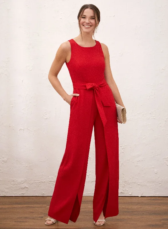 Split Wide Leg Jumpsuit