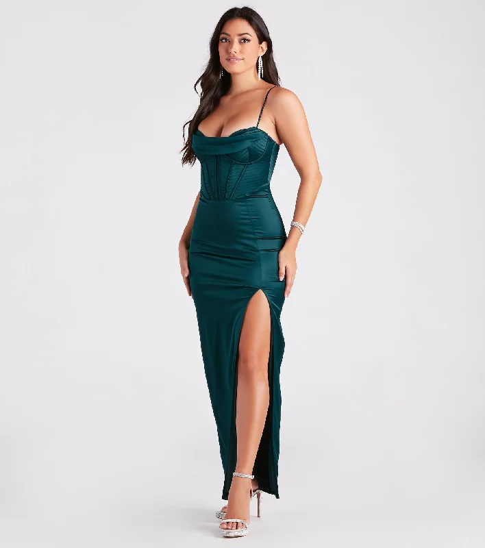 Versatile fashion for every type of woman   Blaire Formal Satin Corset Slim Long Dress