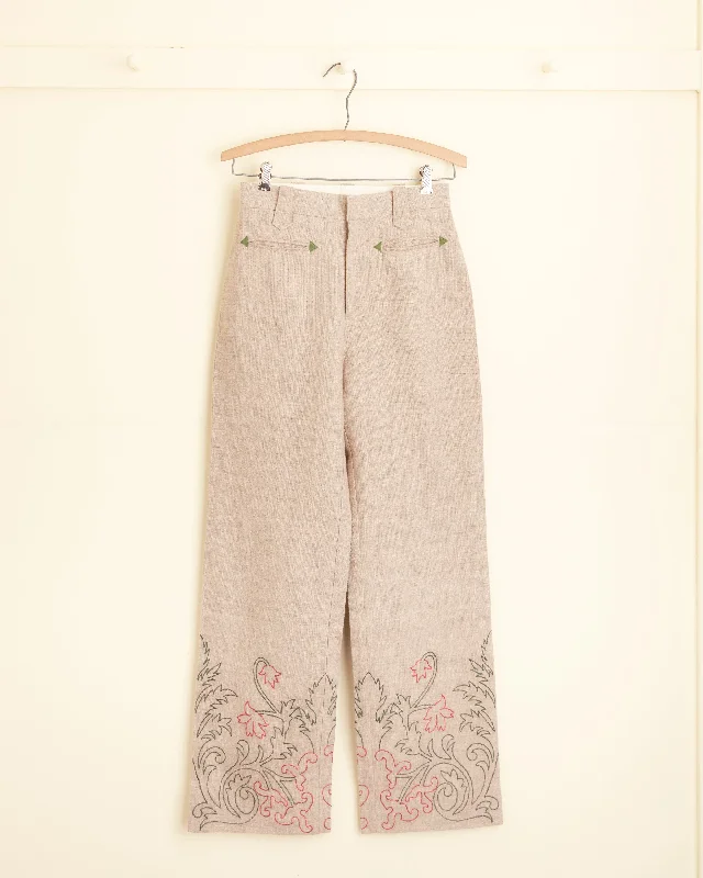 Embroidered Trumpetflower Murphy Trousers