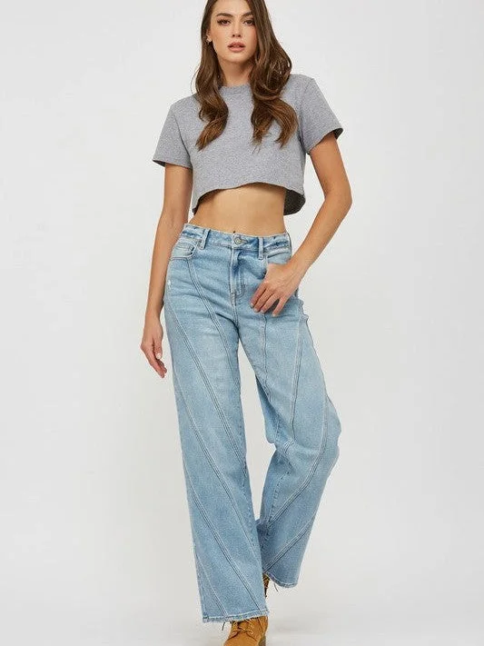 HIDDEN Logan Multi Seam High Rise Dad Jeans