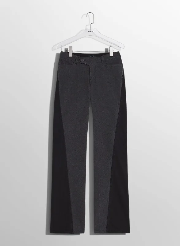 bi-tone black straight leg jeans