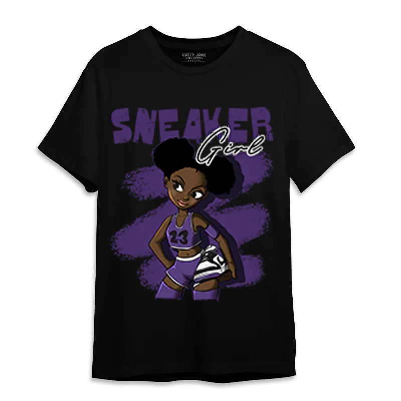 NastyJamz SB Dunk Low Court Purple T Shirt Match Black Sneaker Girl