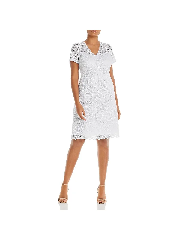 Bold and sophisticated looks for every woman   Plus Womens Lace V-Neck Mini Dress