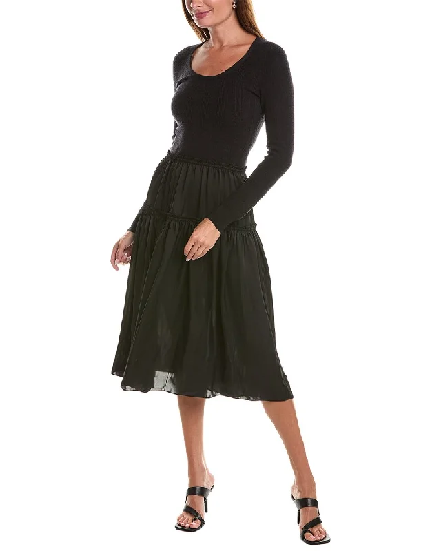 Fashionable clothing that fits every occasion   Theory Wool-Blend Midi Dress