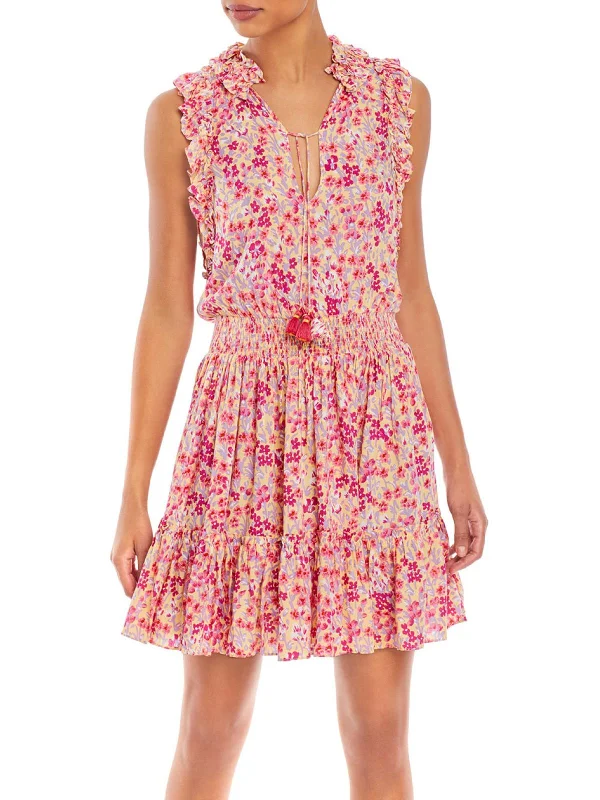 Versatile fashion options for every occasion   Triny Womens Floral Tie Neck Mini Dress