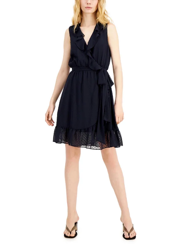 Fashion pieces that complement every woman’s style   Womens Dotted Swiss Ruffled Mini Dress