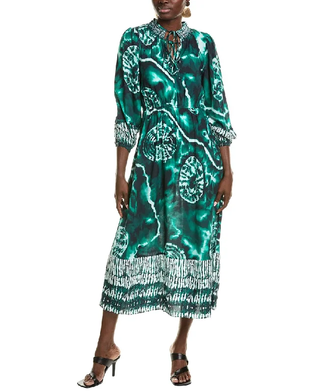 Sporty-chic women’s apparel for active lifestyles   Garrie B Smocked Maxi Dress