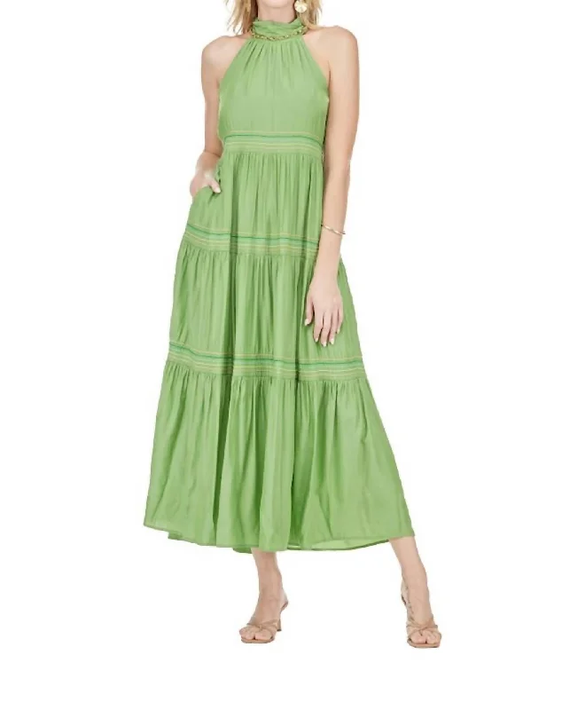 Sporty-chic women’s apparel for active lifestyles   Halter Maxi Dress In Grass