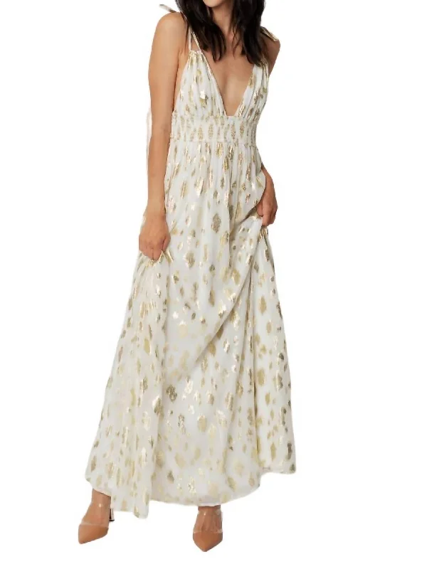 Fashionable clothing to fit every body type   Lurex Maxi Dress In Ivory