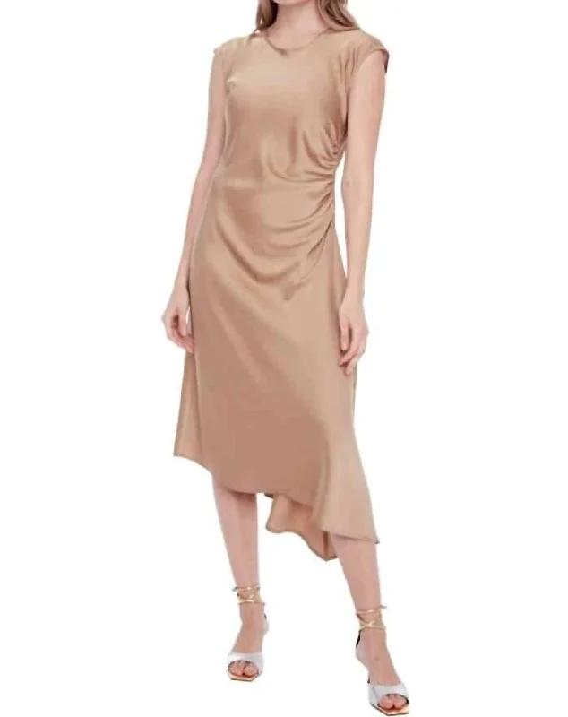 Statement pieces for the confident woman   Roxy Asymmetrical Maxi Dress In Champagne
