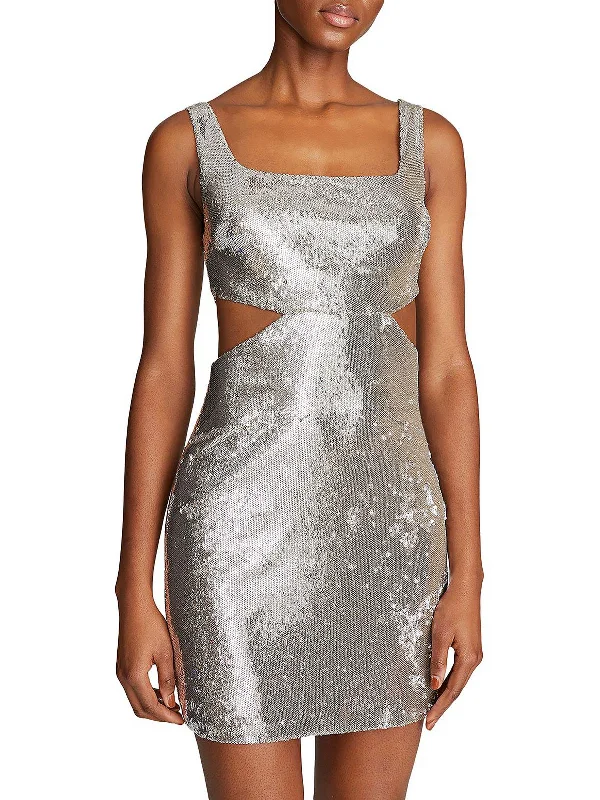 Summer-ready fashion for stylish women   Womens Cut-out Sequin Mini Dress