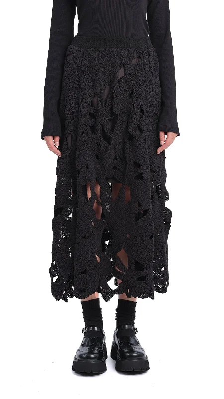 Sporty-chic women’s apparel for active lifestyles   Crochet A-line Skirt